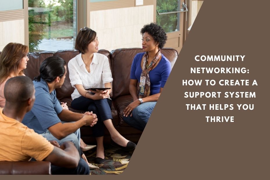 A group of diverse individuals engaged in conversation, symbolizing strong community networking and mutual support.