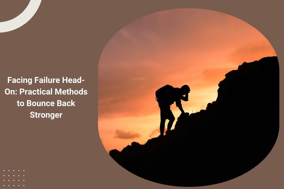 A determined individual climbing a steep mountain, symbolizing resilience and overcoming failure with perseverance.
