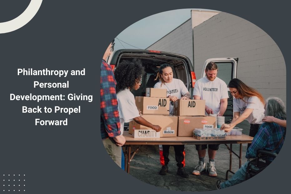 Volunteers organizing supplies and smiling together during a community outreach project