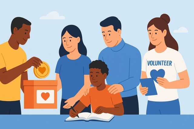 People giving and growing through acts of philanthropy