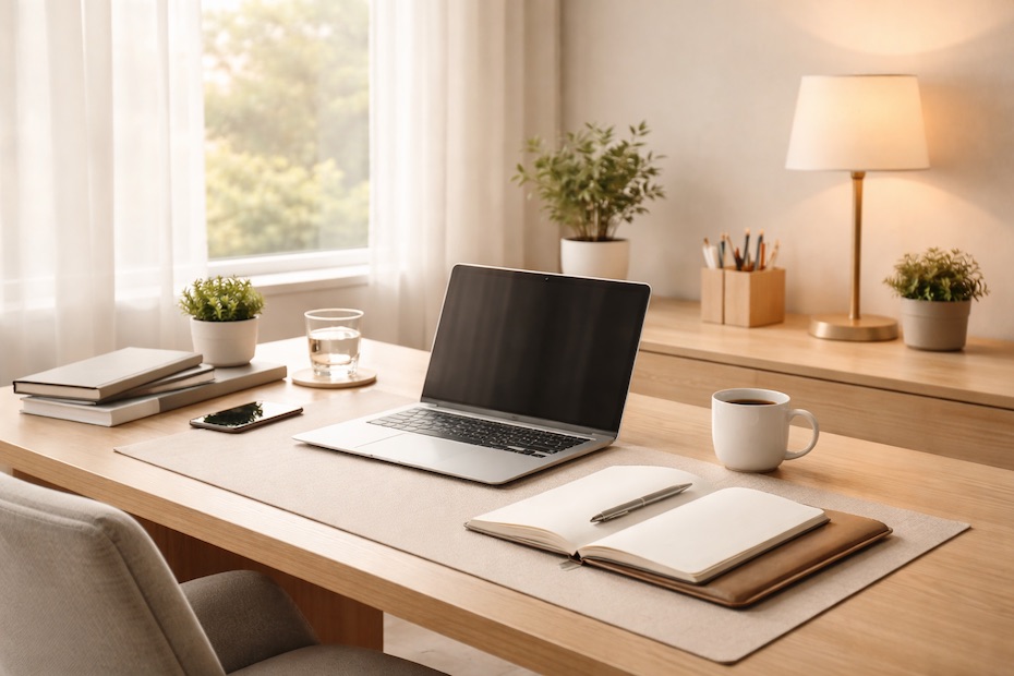 Professional executive workspace representing focus, discipline, and leadership growth